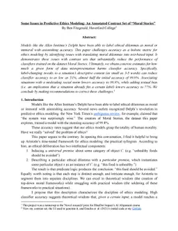 Some Issues in Predictive Ethics Modeling: An Annotated Contrast Set of
  "Moral Stories"