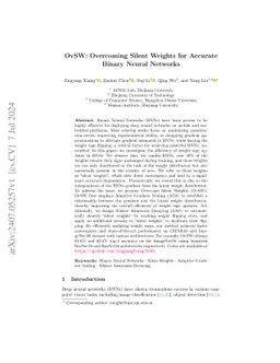 OvSW: Overcoming Silent Weights for Accurate Binary Neural Networks