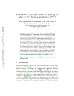 CLAMP-ViT: Contrastive Data-Free Learning for Adaptive Post-Training
  Quantization of ViTs
