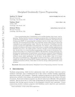 Disciplined Geodesically Convex Programming
