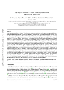 Topological Persistence Guided Knowledge Distillation for Wearable
  Sensor Data