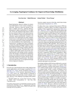 Leveraging Topological Guidance for Improved Knowledge Distillation