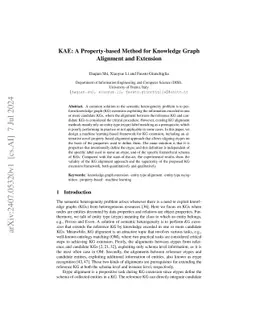 KAE: A Property-based Method for Knowledge Graph Alignment and Extension
