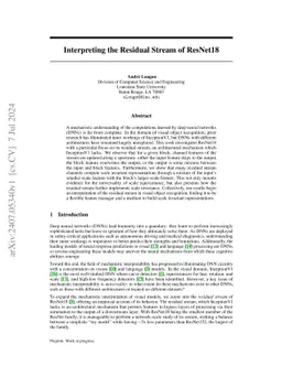 Interpreting the Residual Stream of ResNet18