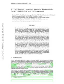 PTaRL: Prototype-based Tabular Representation Learning via Space
  Calibration