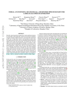 Emilia: An Extensive, Multilingual, and Diverse Speech Dataset for
  Large-Scale Speech Generation