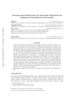 Learning Label Refinement and Threshold Adjustment for Imbalanced
  Semi-Supervised Learning
