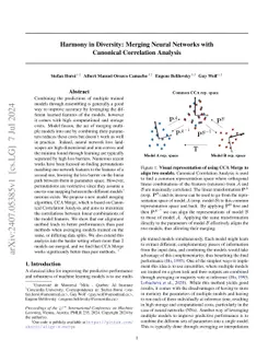 Harmony in Diversity: Merging Neural Networks with Canonical Correlation
  Analysis