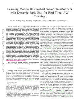 Learning Motion Blur Robust Vision Transformers for Real-Time UAV Tracking
