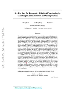 See Further for Parameter Efficient Fine-tuning by Standing on the
  Shoulders of Decomposition