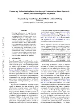 Enhancing Hallucination Detection through Perturbation-Based Synthetic
  Data Generation in System Responses