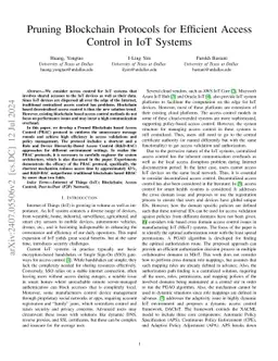 Pruning Blockchain Protocols for Efficient Access Control in IoT Systems