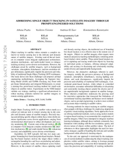 Addressing single object tracking in satellite imagery through
  prompt-engineered solutions