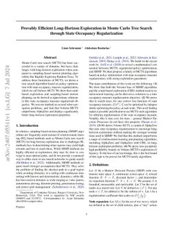 Provably Efficient Long-Horizon Exploration in Monte Carlo Tree Search
  through State Occupancy Regularization