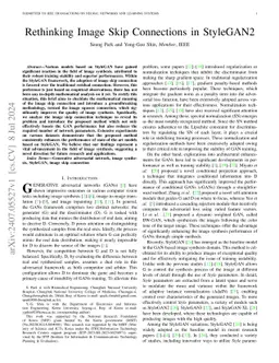 Rethinking Image Skip Connections in StyleGAN2