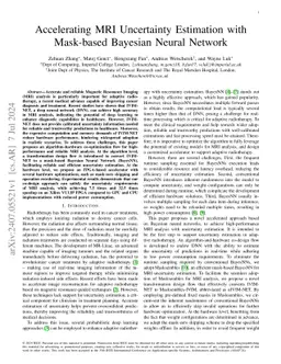 Accelerating MRI Uncertainty Estimation with Mask-based Bayesian Neural
  Network