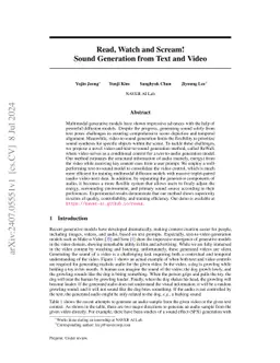 Read, Watch and Scream! Sound Generation from Text and Video