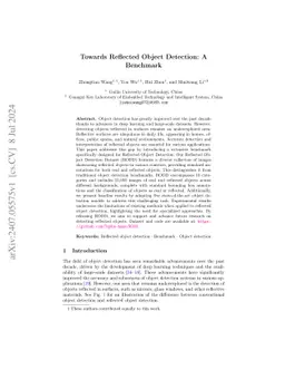 Towards Reflected Object Detection: A Benchmark