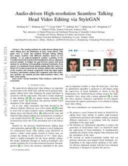 Audio-driven High-resolution Seamless Talking Head Video Editing via
  StyleGAN