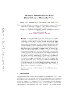 Dynamic Neural Radiance Field From Defocused Monocular Video