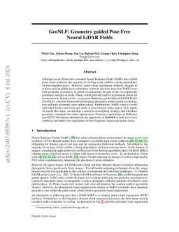 GeoNLF: Geometry guided Pose-Free Neural LiDAR Fields
