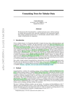 Unmasking Trees for Tabular Data