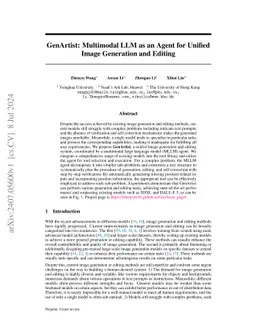 GenArtist: Multimodal LLM as an Agent for Unified Image Generation and
  Editing