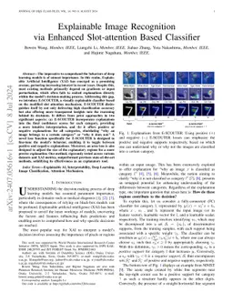 Explainable Image Recognition via Enhanced Slot-attention Based
  Classifier