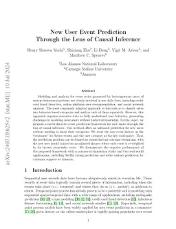 New User Event Prediction Through the Lens of Causal Inference