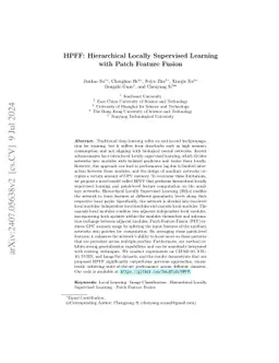 HPFF: Hierarchical Locally Supervised Learning with Patch Feature Fusion