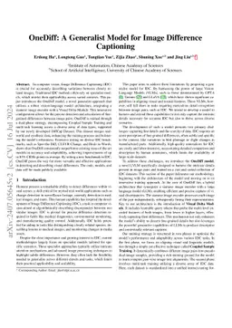 OneDiff: A Generalist Model for Image Difference Captioning