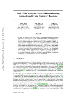 How DNNs break the Curse of Dimensionality: Compositionality and Symmetry Learning