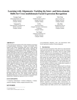 Learning with Alignments: Tackling the Inter- and Intra-domain Shifts
  for Cross-multidomain Facial Expression Recognition