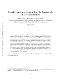 Multi-resolution subsampling for large-scale linear classification