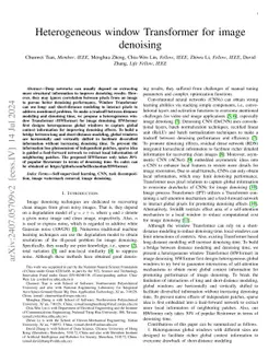 Heterogeneous window transformer for image denoising