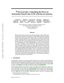 InverseCoder: Unleashing the Power of Instruction-Tuned Code LLMs with
  Inverse-Instruct
