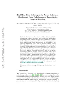 FedMRL: Data Heterogeneity Aware Federated Multi-agent Deep
  Reinforcement Learning for Medical Imaging