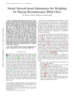 Neural Network-based Information Set Weighting for Playing
  Reconnaissance Blind Chess