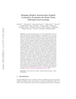 Bringing Masked Autoencoders Explicit Contrastive Properties for Point
  Cloud Self-Supervised Learning