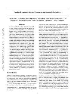 Scaling Exponents Across Parameterizations and Optimizers