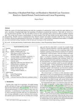 Smoothing of Headland Path Edges and Headland-to-Mainfield Lane Transitions Based on a Spatial Domain Transformation and Linear Programming