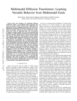 Multimodal Diffusion Transformer: Learning Versatile Behavior from
  Multimodal Goals