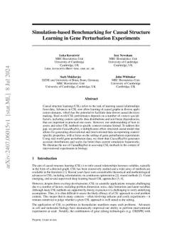 Simulation-based Benchmarking for Causal Structure Learning in Gene
  Perturbation Experiments
