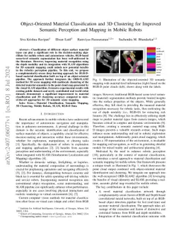 Object-Oriented Material Classification and 3D Clustering for Improved
  Semantic Perception and Mapping in Mobile Robots