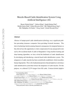 Muzzle-Based Cattle Identification System Using Artificial Intelligence (AI)
