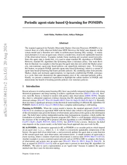 Periodic agent-state based Q-learning for POMDPs