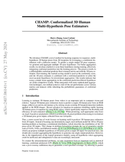 CHAMP: Conformalized 3D Human Multi-Hypothesis Pose Estimators