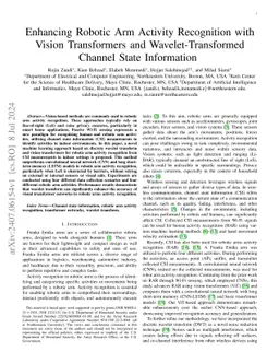 Enhancing Robotic Arm Activity Recognition with Vision Transformers and
  Wavelet-Transformed Channel State Information