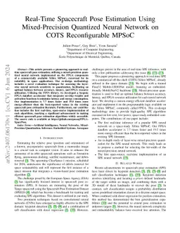 Real-Time Spacecraft Pose Estimation Using Mixed-Precision Quantized
  Neural Network on COTS Reconfigurable MPSoC