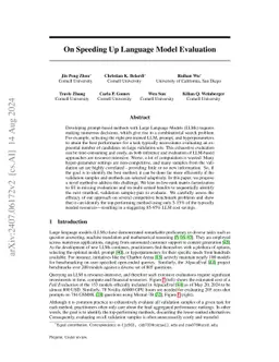 On Speeding Up Language Model Evaluation